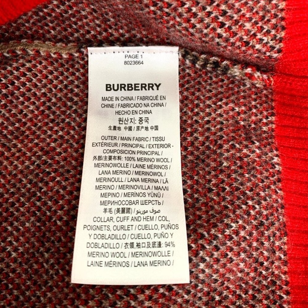 Burberry Brown Checkered Patchwork Wool Sweater W… - image 5